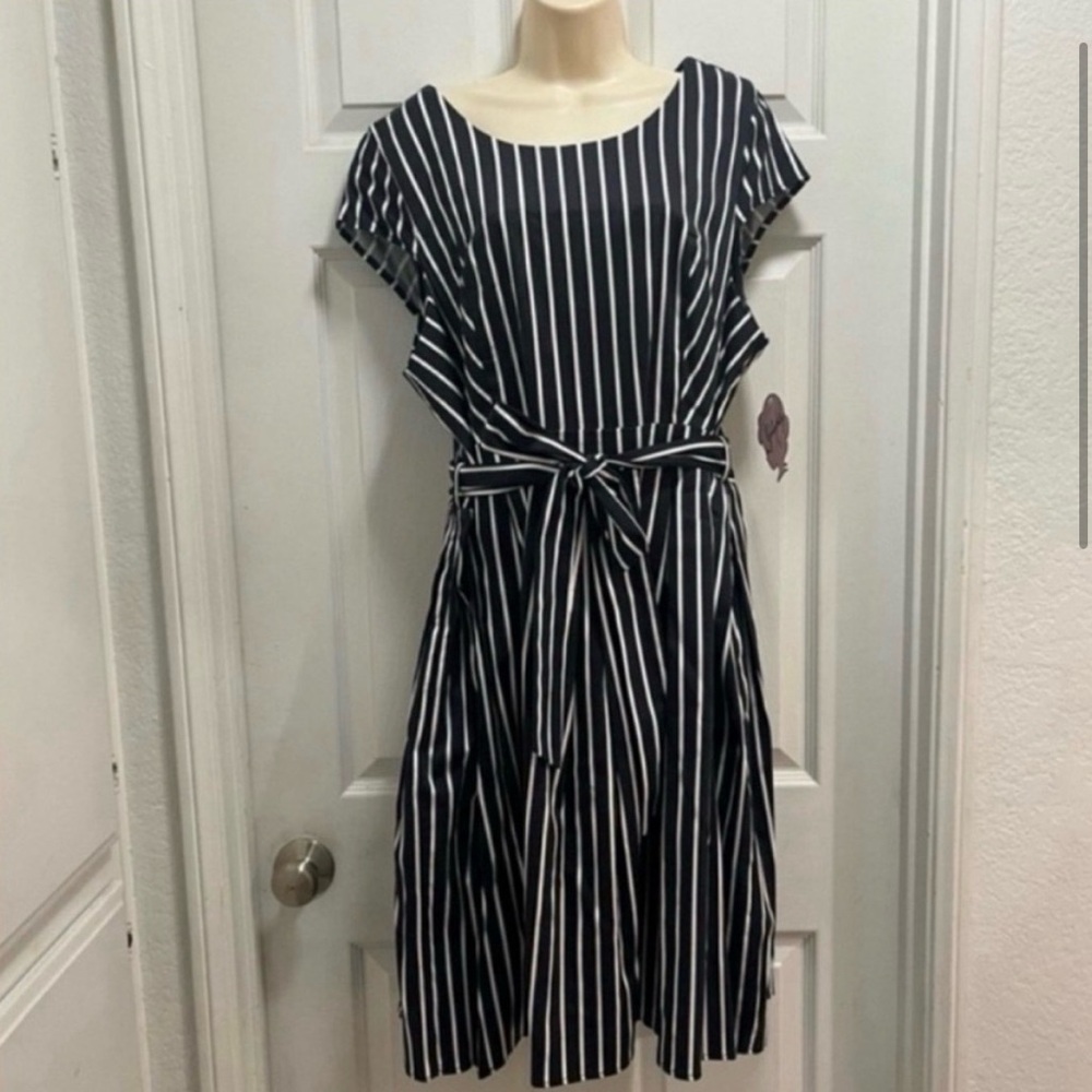 Pinup Couture / Golightly Mae dress in Victorian Stripe-Goth - Size XL - NWT